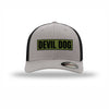 Flexfit Devil Dog OD Green Patch Structured Trucker - SILVER/BLACK