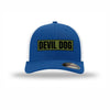 Flexfit Devil Dog OD Green Patch Structured Trucker - ROYAL/WHITE