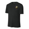 Gold & Silver Eagle Globe & Anchor Performance T-Shirt - BLACK