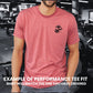 Heather Red Left Chest Eagle, Globe, and Anchor Established Performance T-Shirt- Black Logo