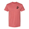 Heather Red Left Chest Eagle, Globe, and Anchor Established Performance T-Shirt- Black Logo - HEATHER RED