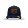 Flexfit Tun Tavern Born in a Bar Cask Leatherette Patch Structured Trucker - NAVY/WHITE