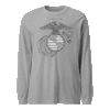 Classic Eagle Globe & Anchor Vintage  Longsleeve T-Shirt - HEATHER GREY