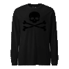 Pirate Jolly Roger Blackout Longsleeve T-Shirt - BLACK