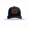 Tun Tavern Born in a Bar Cask Leatherette Patch Structured Trucker - NAVY/WHITE