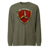 3rd Marine Division Diamond Plate Long Sleeve T-Shirt - OD GREEN