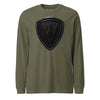 5th Marine Division Diamond Plate Blackout Long Sleeve T-Shirt - OD GREEN