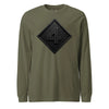 4th Marine Division Diamond Plate Blackout Long Sleeve T-Shirt - OD GREEN