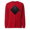4th Marine Division Diamond Plate Blackout Long Sleeve T-Shirt - RED