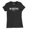 Women's Marine Mom Stencil T-Shirt - BLACK