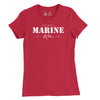 Women's Marine Mom Stencil T-Shirt - RED