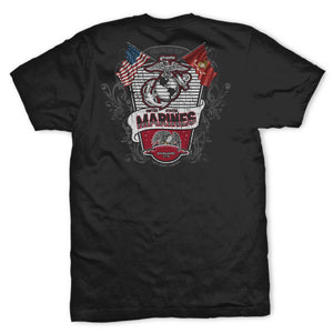 Marines Crossed Flags Crest T-Shirt