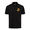 Eagle Globe & Anchor Gold Performance Polo Shirt - BLACK