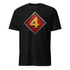4th Marine Division Diamond Plate T-Shirt - BLACK