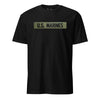 U.S. Marines OD Green Uniform Tape T-Shirt - BLACK