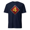 4th Marine Division Diamond Plate T-Shirt - NAVY