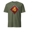 4th Marine Division Diamond Plate T-Shirt - OD GREEN