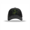 OD Green & Black EGA PVC Patch Soft Mesh Trucker - BLACK/CHARCOAL