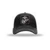 EGA Square Carbon Fiber Patch Soft Mesh Trucker - BLACK/WHITE