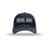 Devil Dog Carbon Fiber Patch Soft Mesh Trucker - NAVY/WHITE