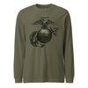 Matte OD Green Eagle Globe & Anchor Long Sleeve T-Shirt - OD GREEN