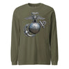Riveted Steel Eagle Globe & Anchor Long Sleeve T-Shirt - OD GREEN