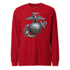 Riveted Steel Eagle Globe & Anchor Long Sleeve T-Shirt - RED