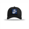 Navy & Silver EGA PVC Patch Structured Hat - BLACK