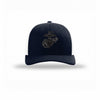 Eagle Globe & Anchor Carbon Fiber Patch Structured Trucker - NAVY/WHITE
