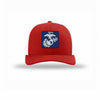 Navy & Silver EGA PVC Patch Structured Trucker - RED/WHITE