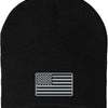 American Flag Subdued Beanie - BLACK