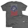 USMC Stars & Stripes T-Shirt - HEATHER CHARCOAL