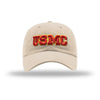 USMC 3D Embroidered Patch Unstructured Dad Hat - STONE
