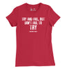 Women's Try and Fail Quote T-Shirt - RED