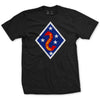 WW2 2nd Division Guadalcanal Patch T-Shirt - BLACK
