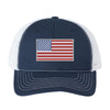American Flag Structured Trucker Hat - NAVY/WHITE