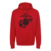 Eagle, Globe & Anchor Hoodie - RED