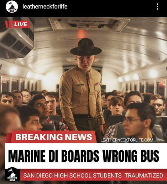 Marine Drill Instructor boards wrong bus - High school Students Traumatized.