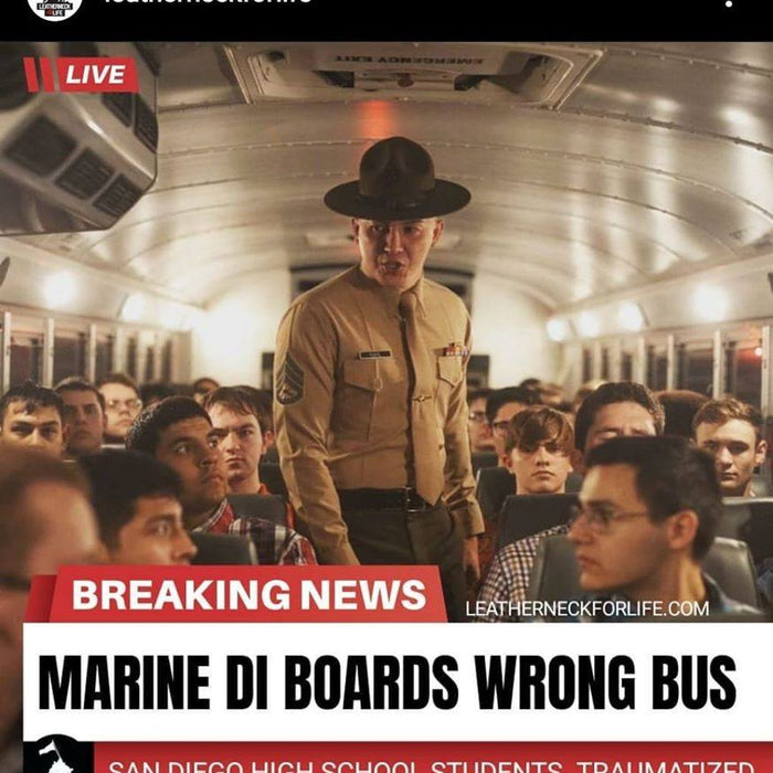 Marine Drill Instructor boards wrong bus - High school Students Traumatized.