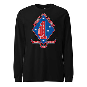 1st Battalion 1st Marines Long Sleeve T-Shirt in black - USMC unit apparel