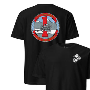 1st Battalion 10th Marines Back Print T-Shirt in black - USMC unit tee