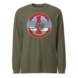 1st Battalion 10th Marines Long Sleeve T-Shirt in OD Green - USMC unit apparel