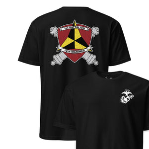 1st Battalion 12th Marines Back Print T-Shirt in black - USMC unit tee