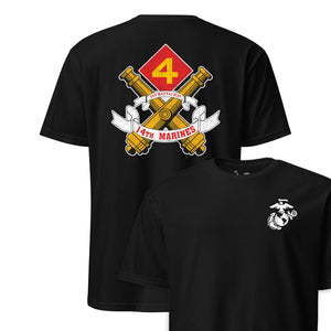 1st Battalion 14th Marines Back Print T-Shirt in black - USMC unit tee