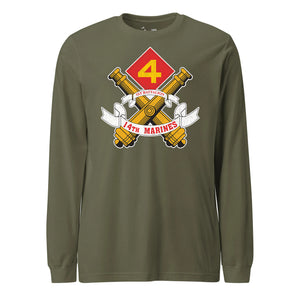 1st Battalion 14th Marines Long Sleeve T-Shirt in OD Green - USMC unit apparel