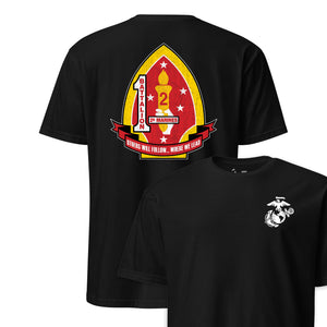 1st Battalion 2nd Marines Back Print T-Shirt