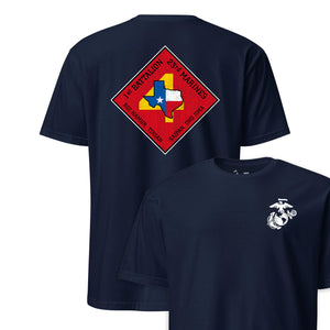 1st Battalion 23rd Marines Back Print T-Shirt in navy - USMC unit tee