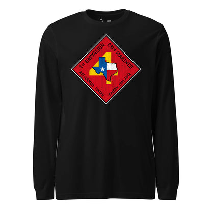 1st Battalion 23rd Marines Long Sleeve T-Shirt in black - USMC unit apparel