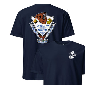 1st Battalion 24th Marines Back Print T-Shirt in Navy - USMC unit tee