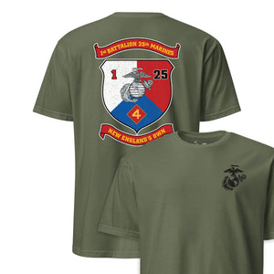 1st Battalion 25th Marines Back Print T-Shirt in OD Green - USMC unit tee